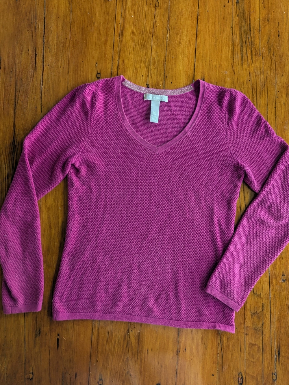 Women’s Banana Republic Cotton V-Neck Textured Sweater - Pink